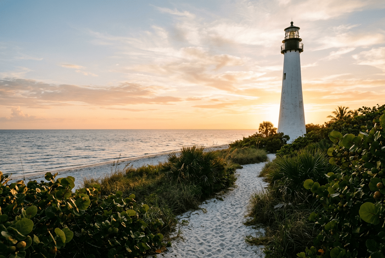 Cape Florida lighthouse at Bill Baggs State Park, Key Biscayne