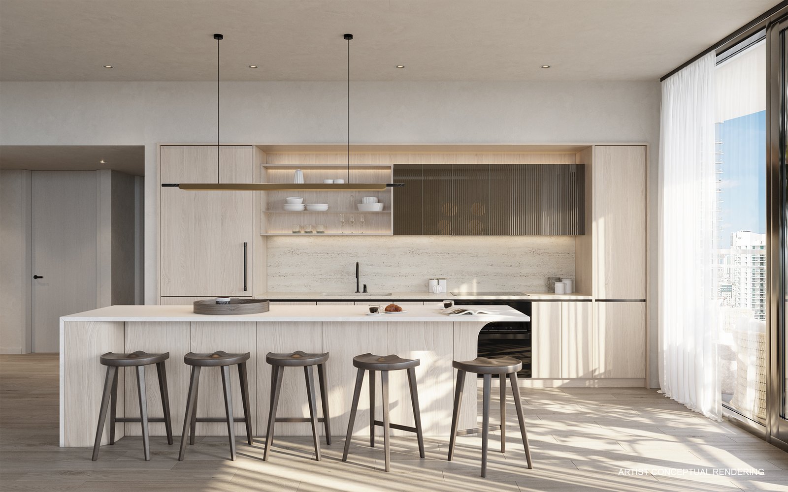 A residence interior at Lofty Brickell — developer rendering