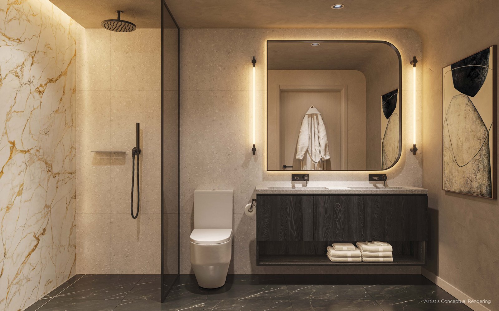 A residence interior at Lofty Brickell — developer rendering