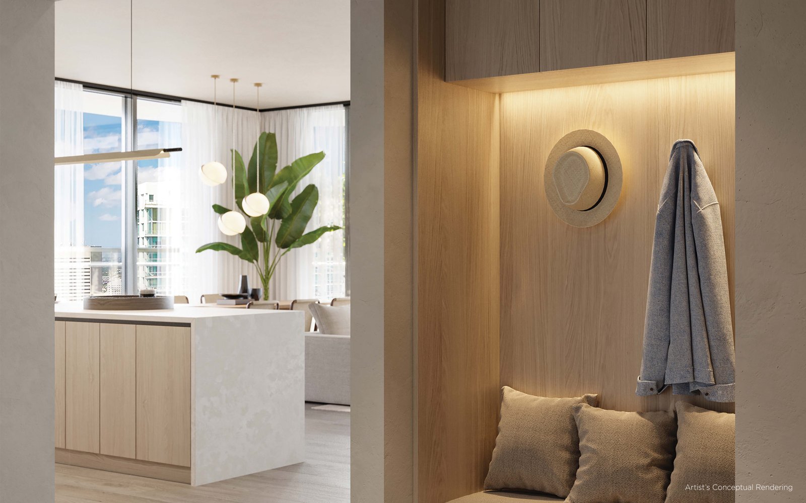 A residence interior at Lofty Brickell — developer rendering
