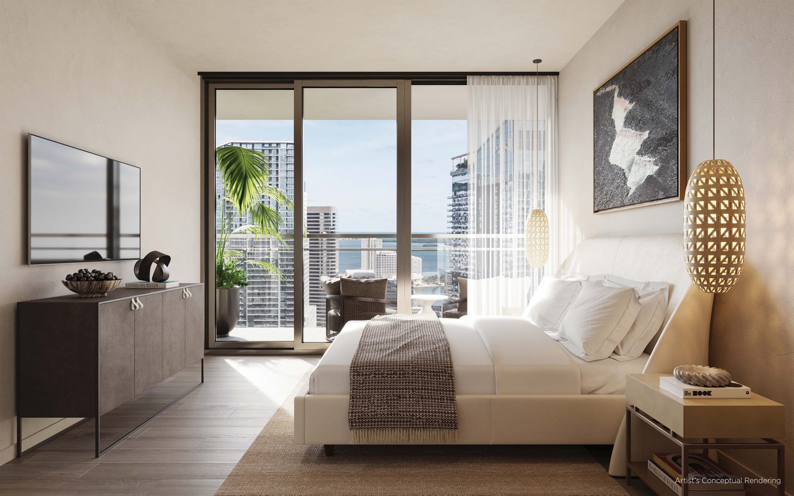 A residence interior at Lofty Brickell — developer rendering