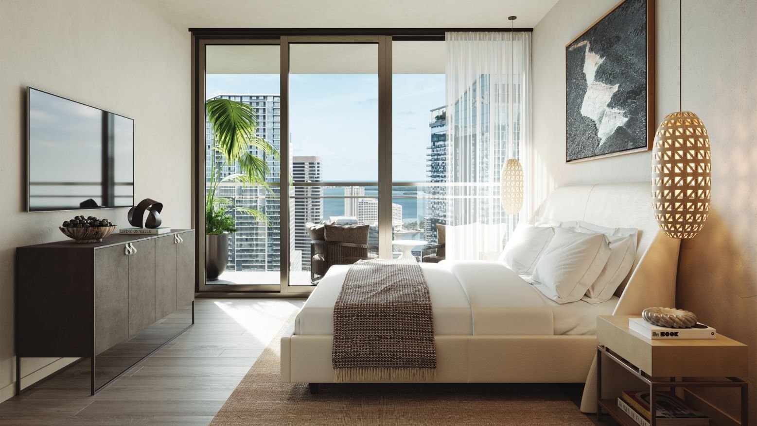 A residence interior at Lofty Brickell — developer rendering