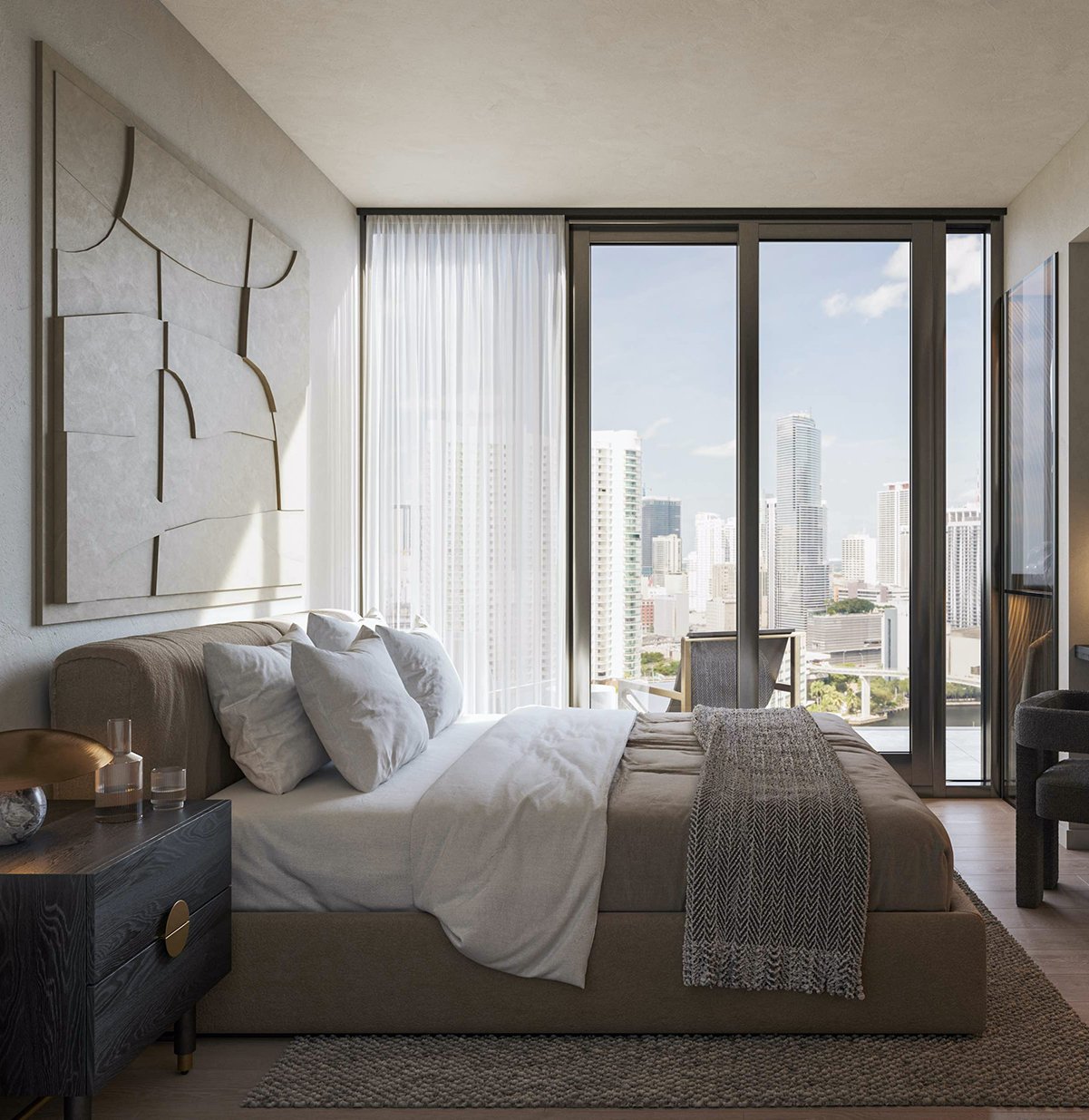 A residence interior at Lofty Brickell — developer rendering