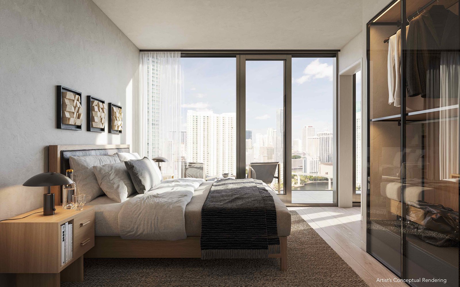 A residence interior at Lofty Brickell — developer rendering