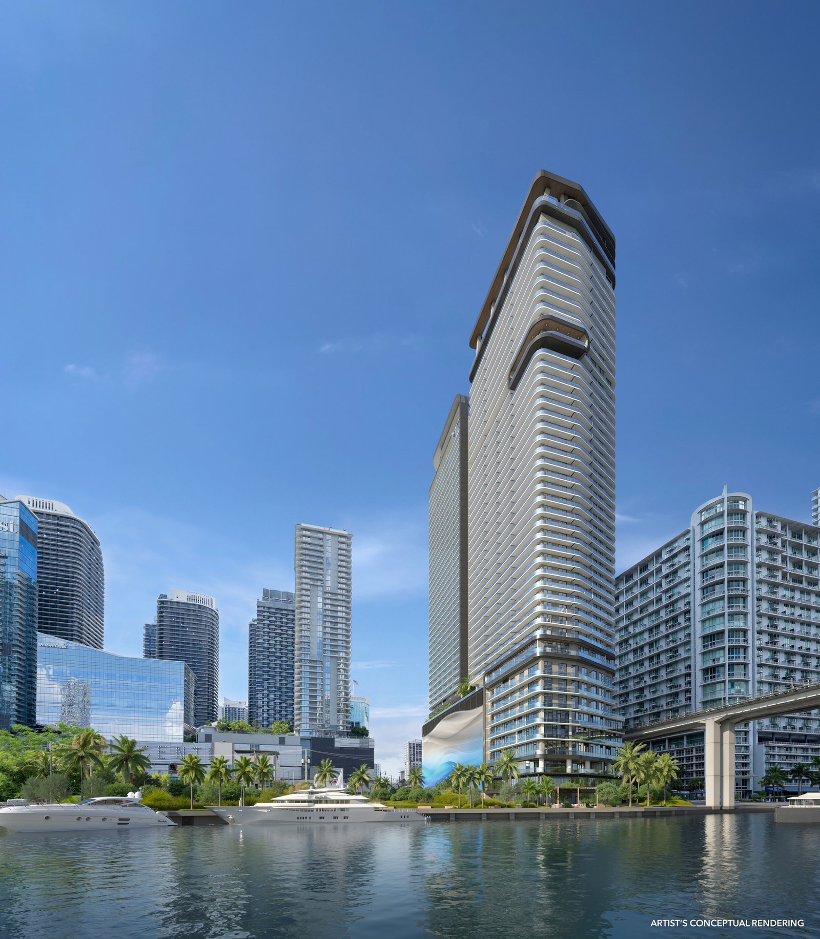 Lofty Brickell on the Miami River — developer rendering