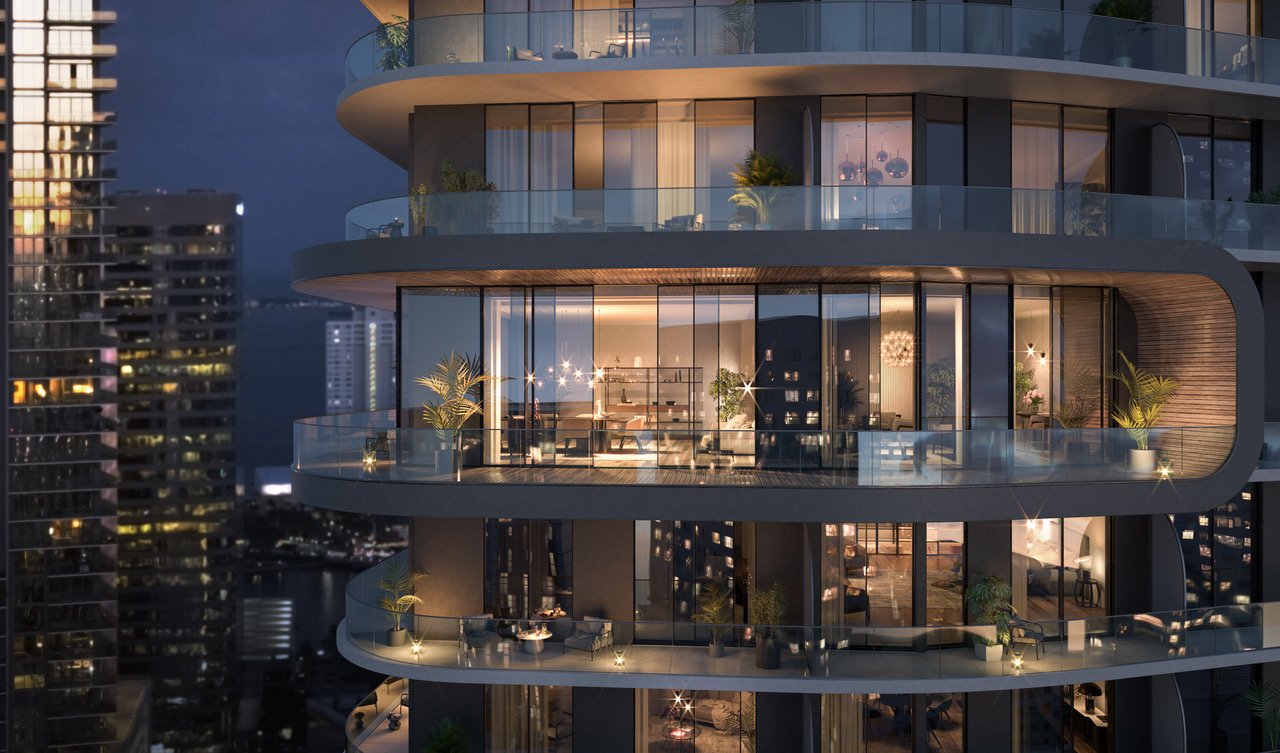 Lofty Brickell on the Miami River — developer rendering