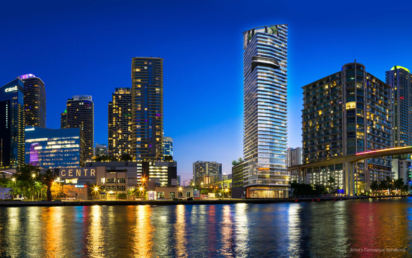 Lofty Brickell on the Miami River — developer rendering