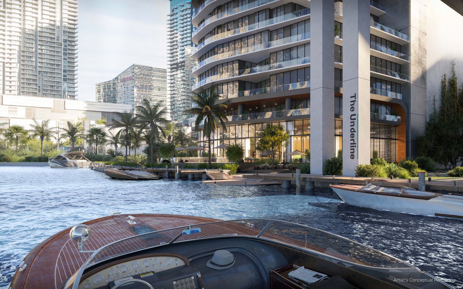 Lofty Brickell on the Miami River — developer rendering