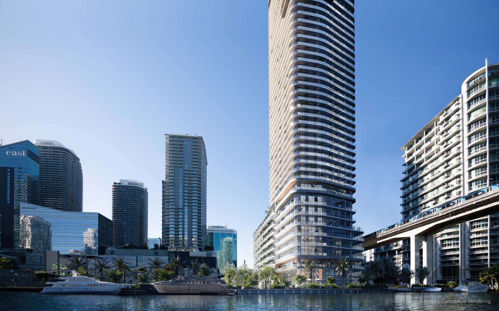 Lofty Brickell on the Miami River — developer rendering