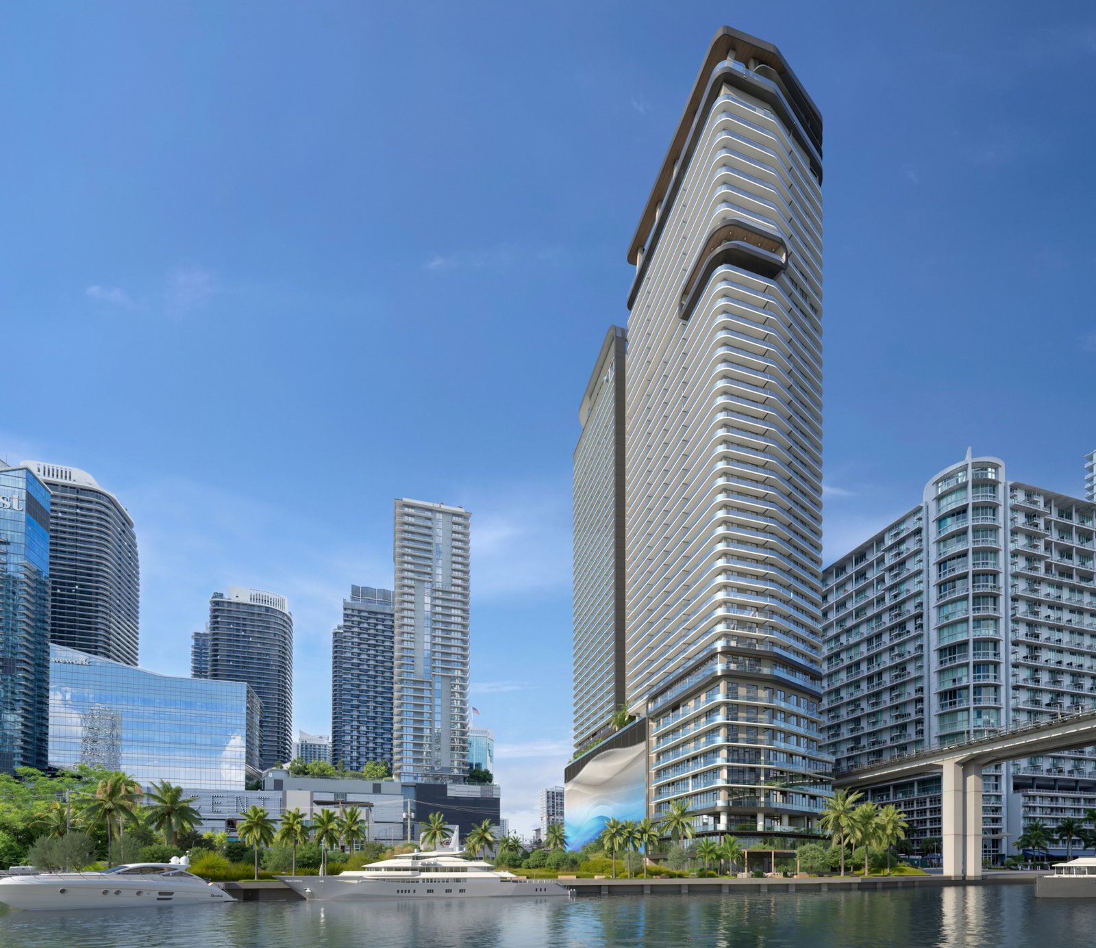 Lofty Brickell seen from the west — developer rendering