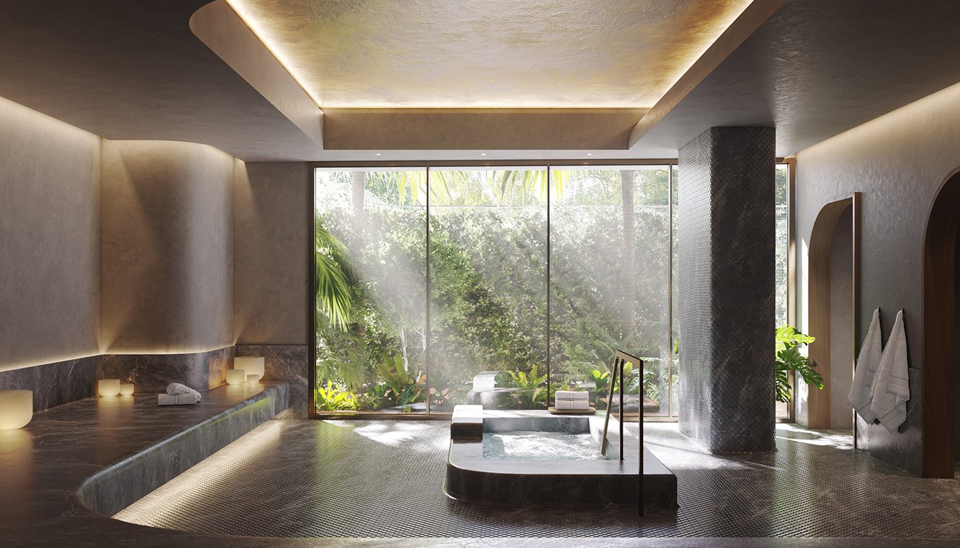 The plunge pool at Lofty Brickell — developer rendering