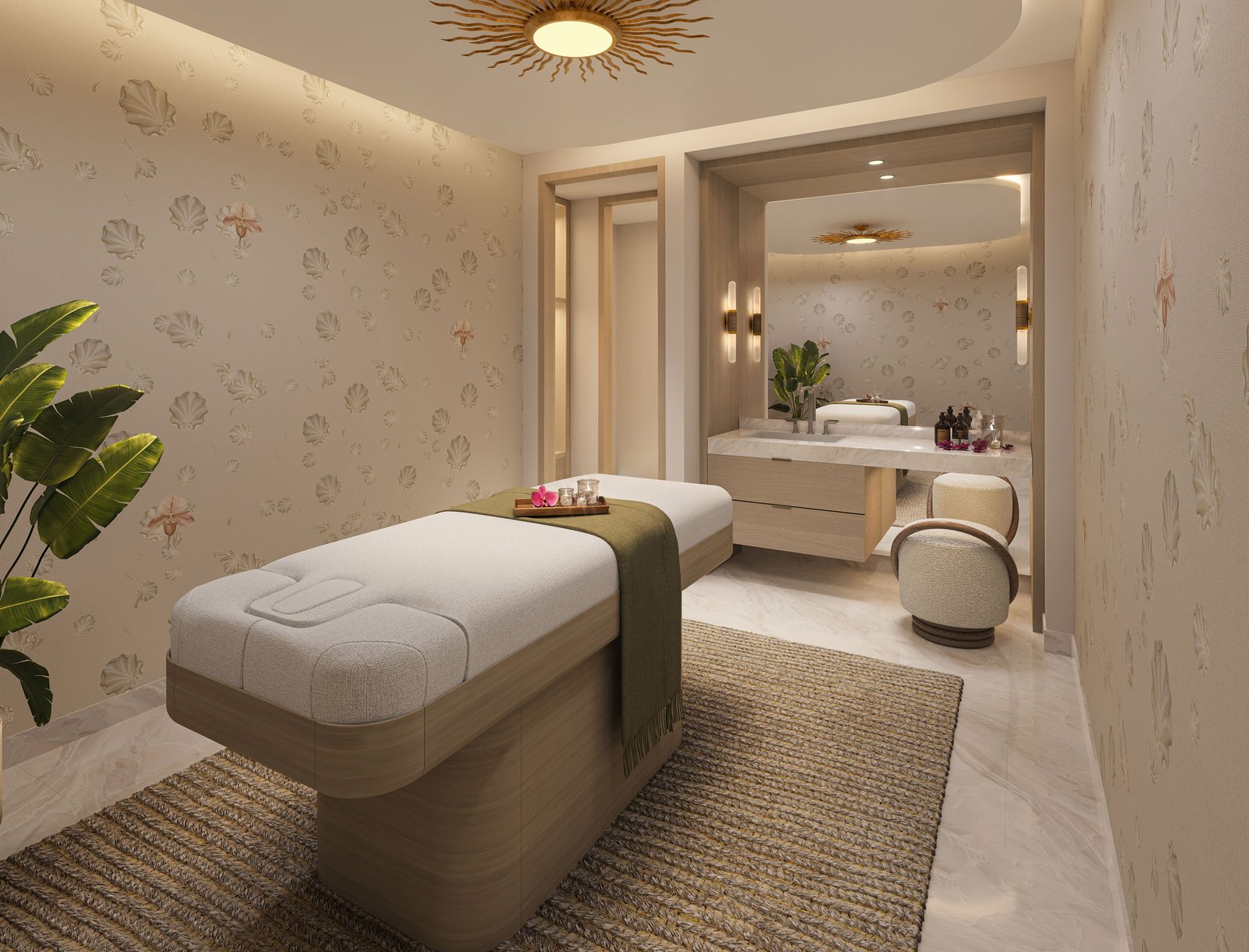 - Maison d'Or West Palm Beach A wellness treatment room at Maison d'Or — developer rendering
