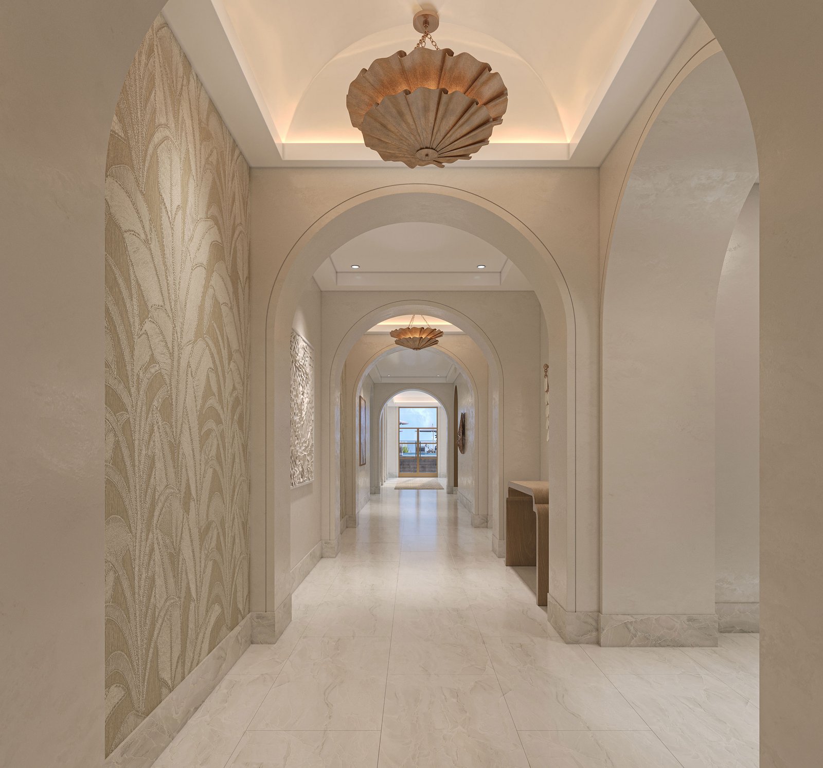 - Maison d'Or West Palm Beach An amenity corridor at Maison d'Or — developer rendering