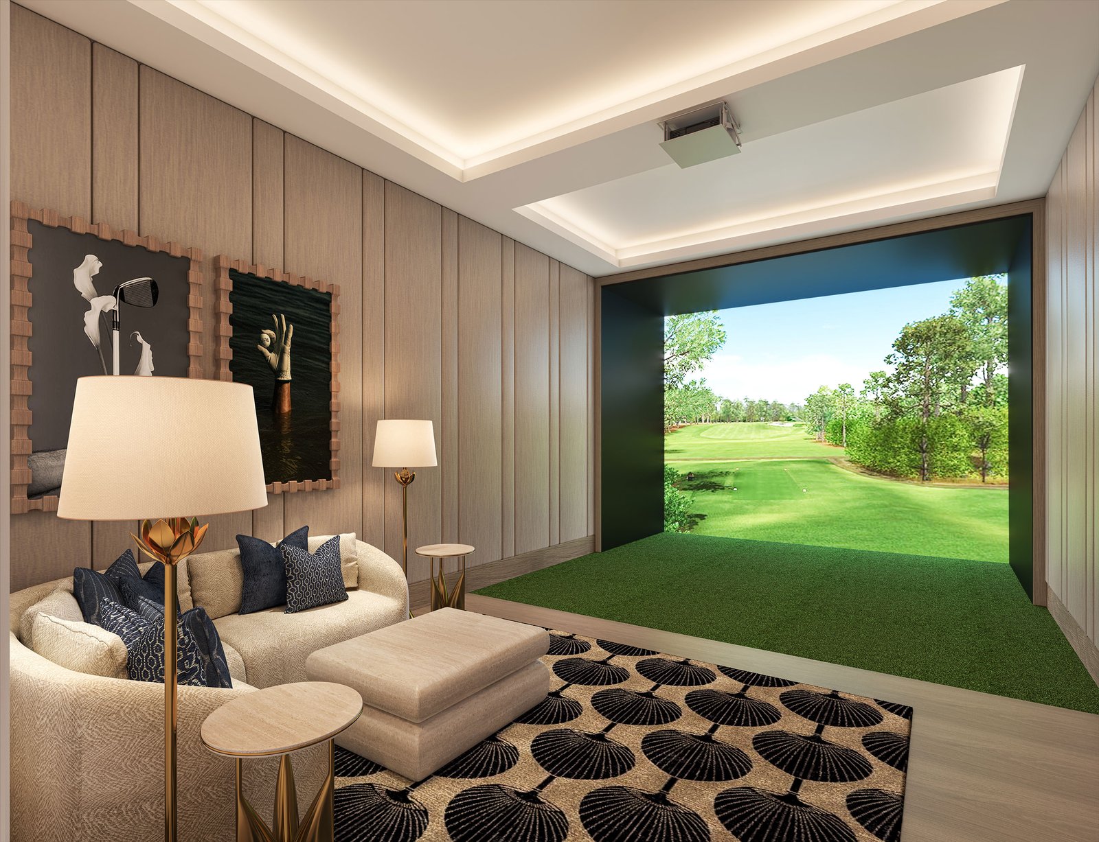- Maison d'Or West Palm Beach The golf swing simulator at Maison d'Or — developer rendering