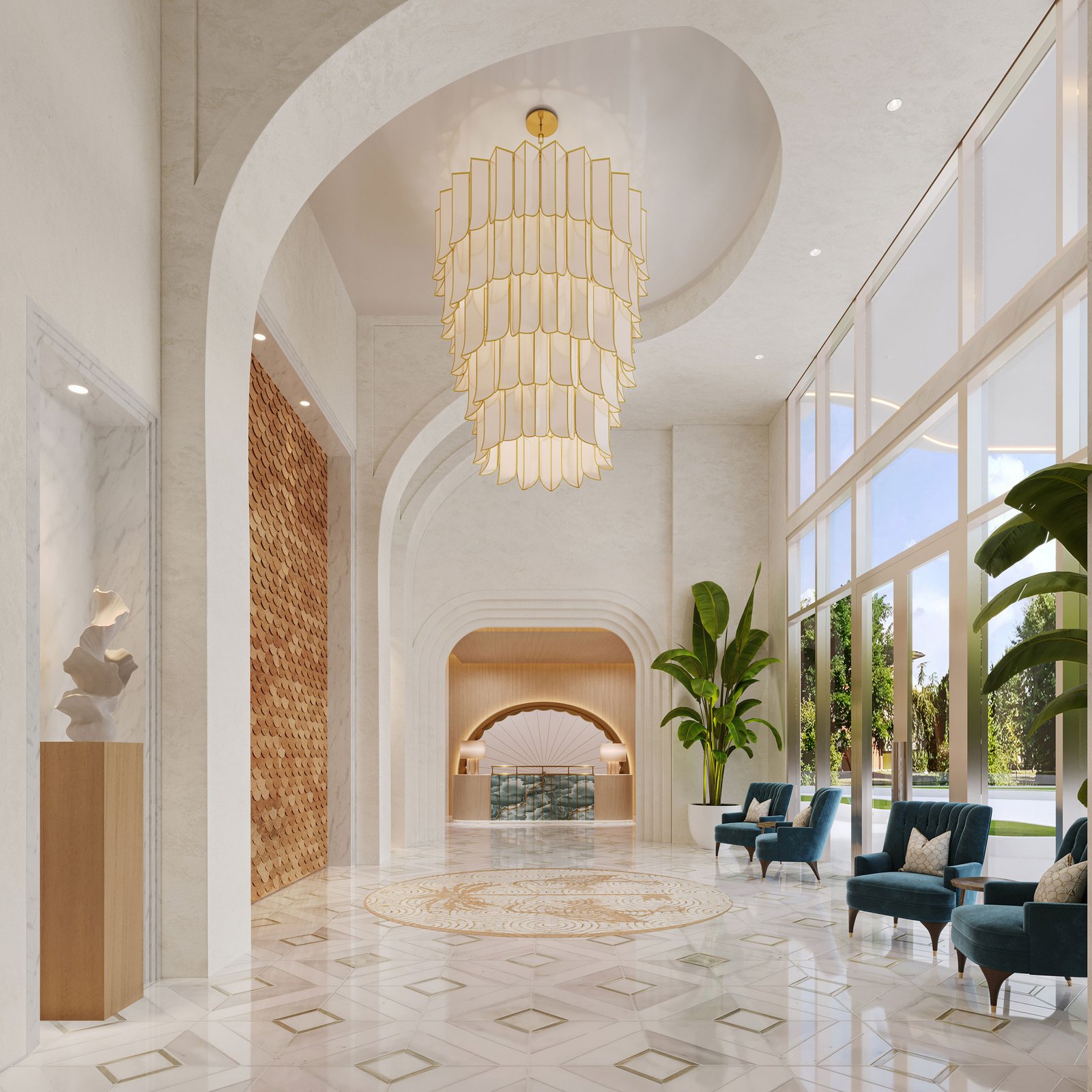 - Maison d'Or West Palm Beach The lobby entry at Maison d'Or — developer rendering