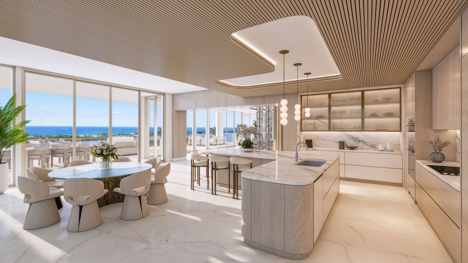 - Maison d'Or West Palm Beach The penthouse kitchen at Maison d'Or — developer rendering
