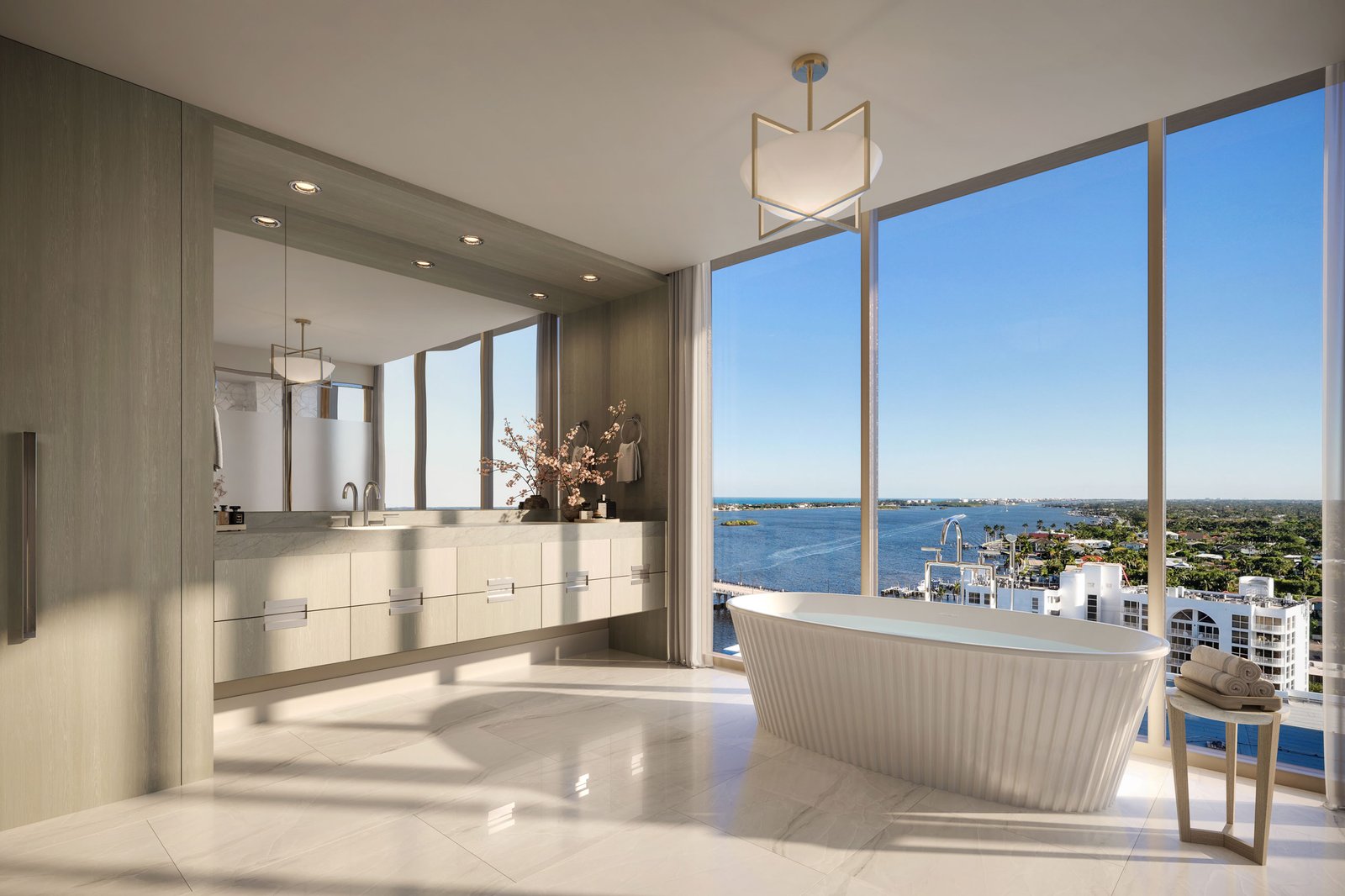 - Maison d'Or West Palm Beach The penthouse owners bathroom at Maison d'Or — developer rendering