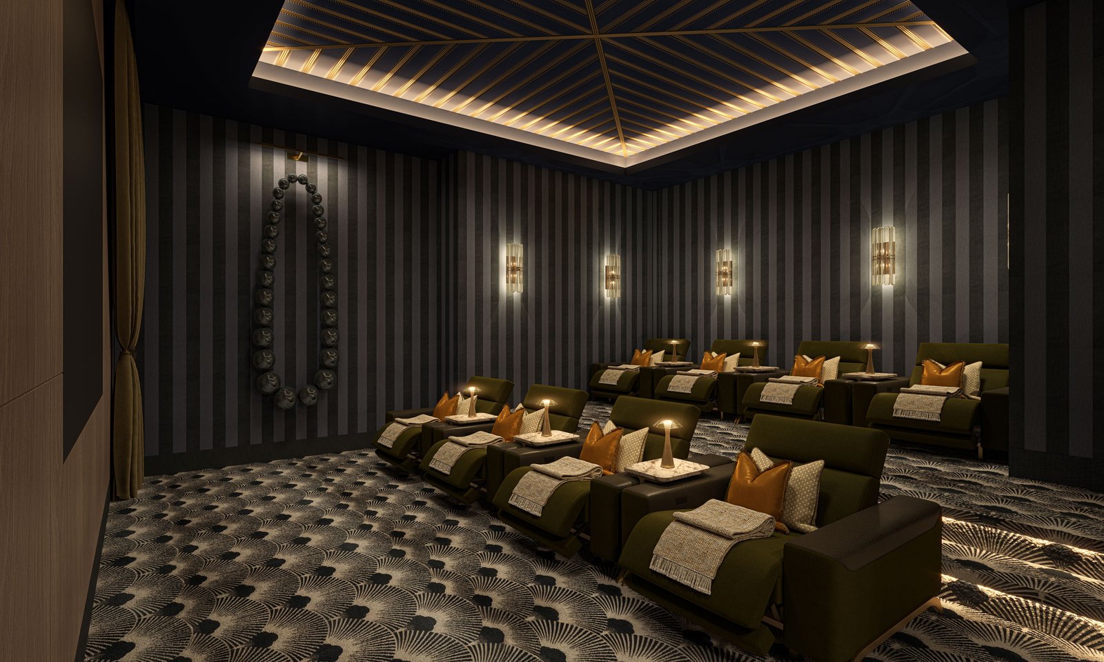 - Maison d'Or West Palm Beach The resident screening room at Maison d'Or — developer rendering