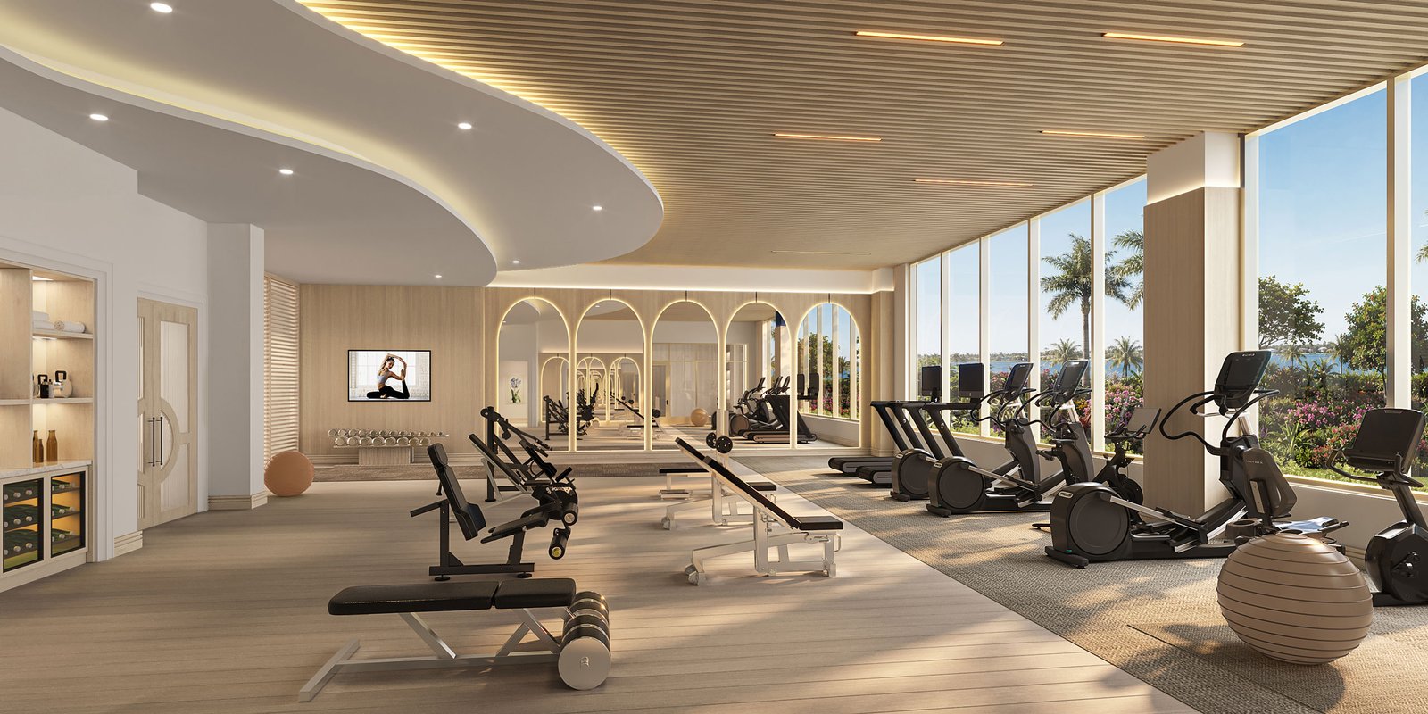 - Maison d'Or West Palm Beach The waterfront gym at Maison d'Or — developer rendering