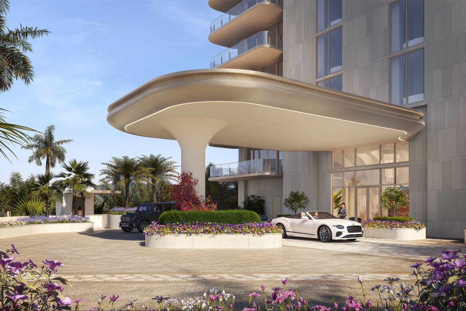- Maison d'Or West Palm Beach The west porte-cochère at Maison d'Or — developer rendering