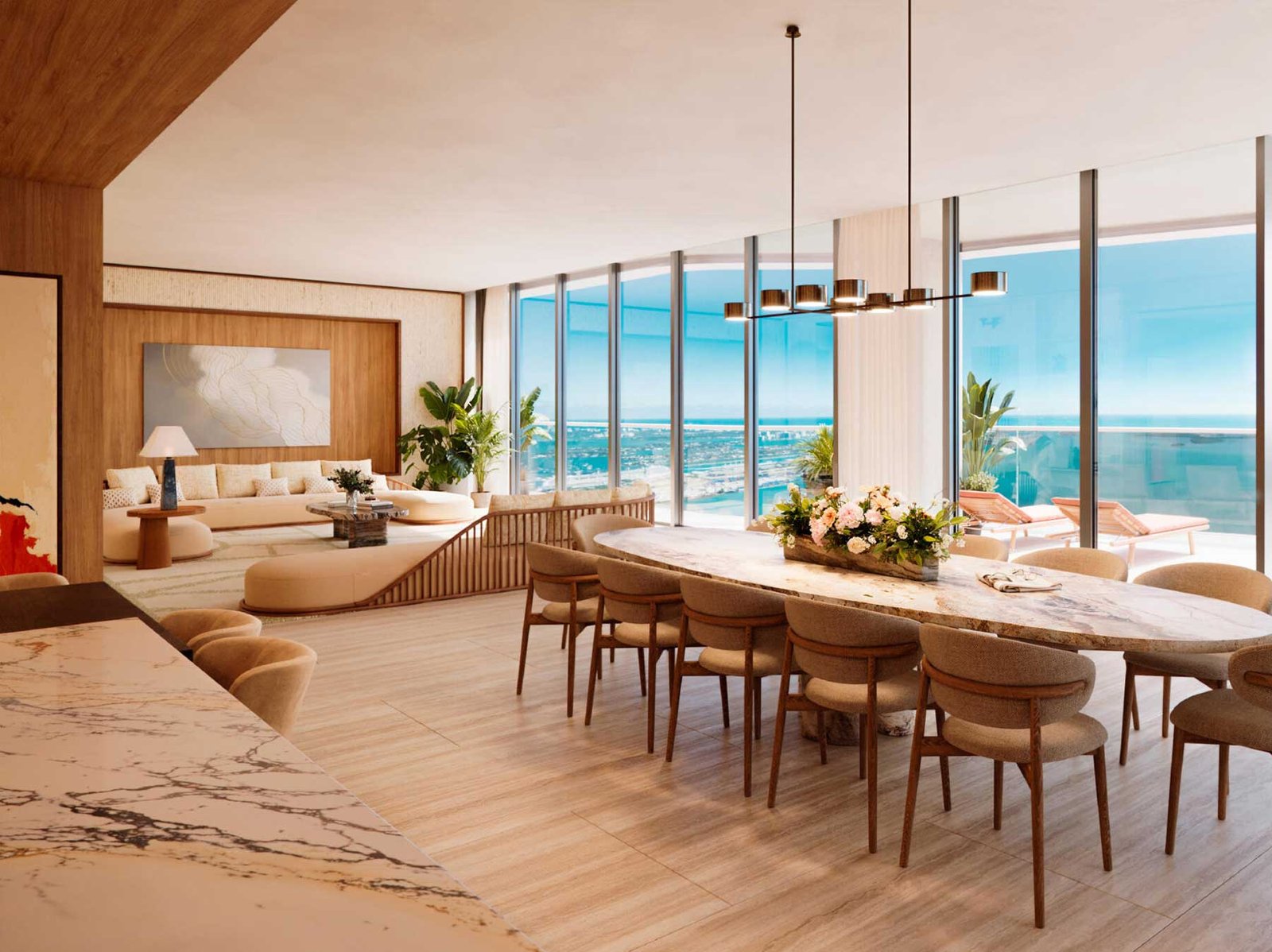 - The Residences at Mandarin Oriental, Miami Mandarin Oriental Miami penthouse terrace — developer rendering
