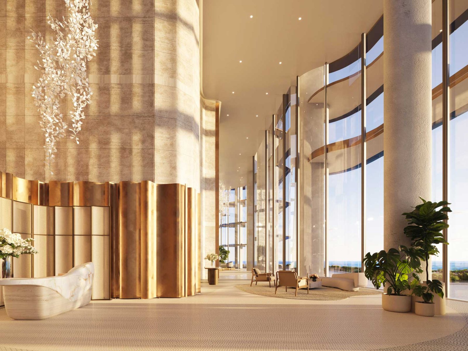 - The Residences at Mandarin Oriental, Miami Mandarin Oriental Miami skyline view from Biscayne Bay — developer rendering