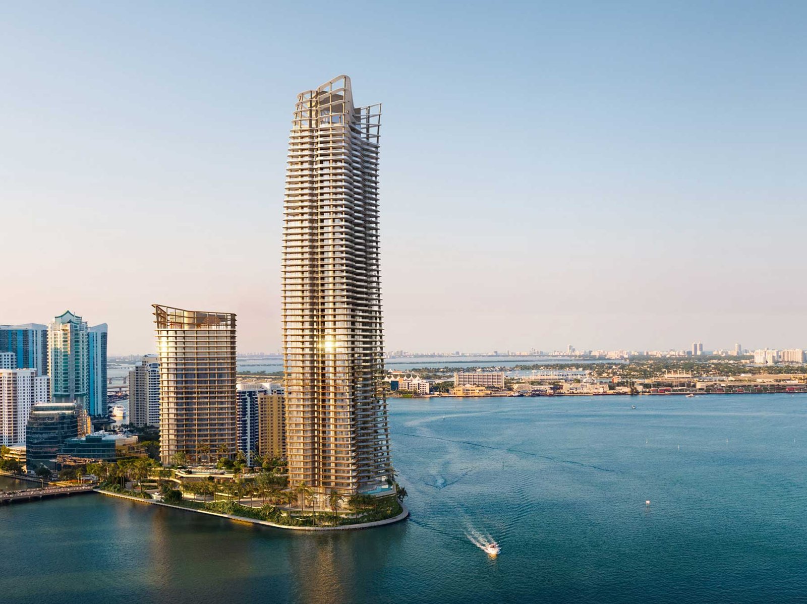 - The Residences at Mandarin Oriental, Miami Mandarin Oriental Miami waterfront promenade — developer rendering