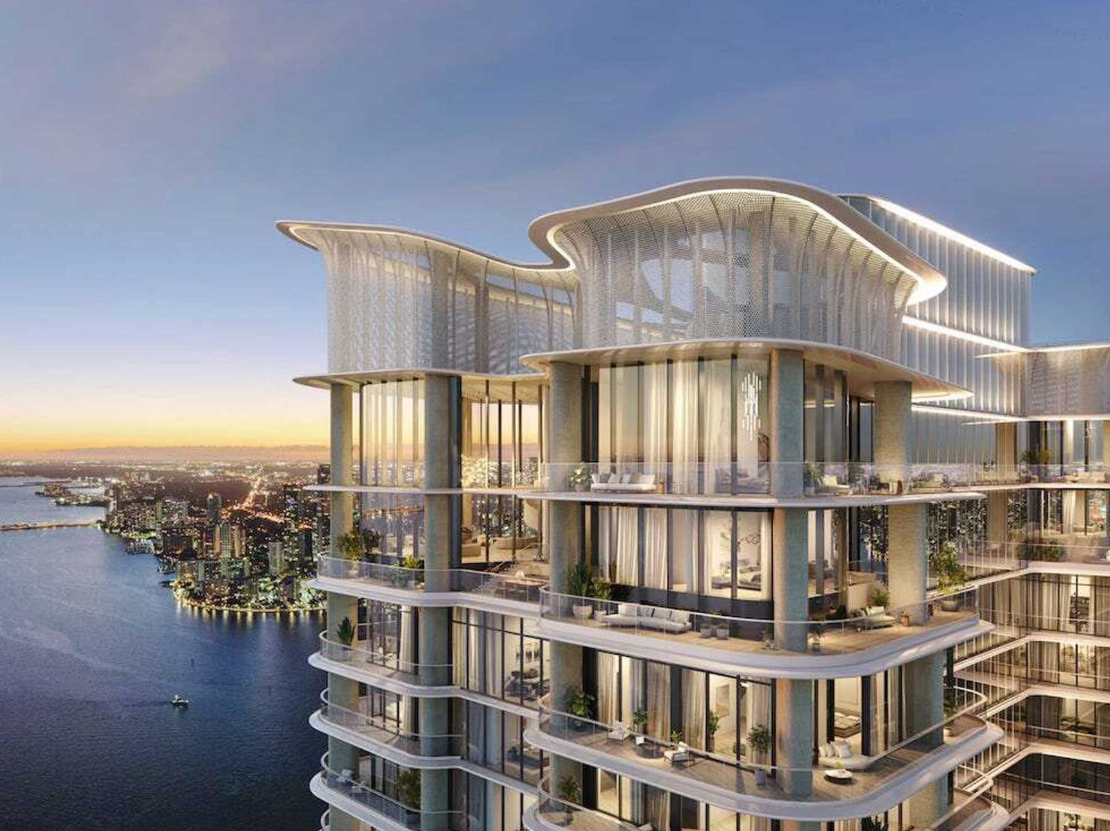 - The Residences at Mandarin Oriental, Miami Mandarin Oriental Miami hotel lobby — developer rendering