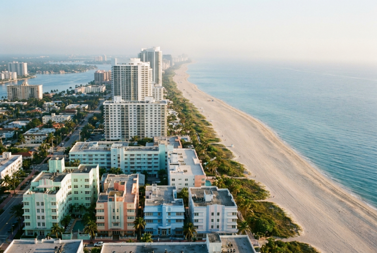 Miami Beach oceanfront from the air