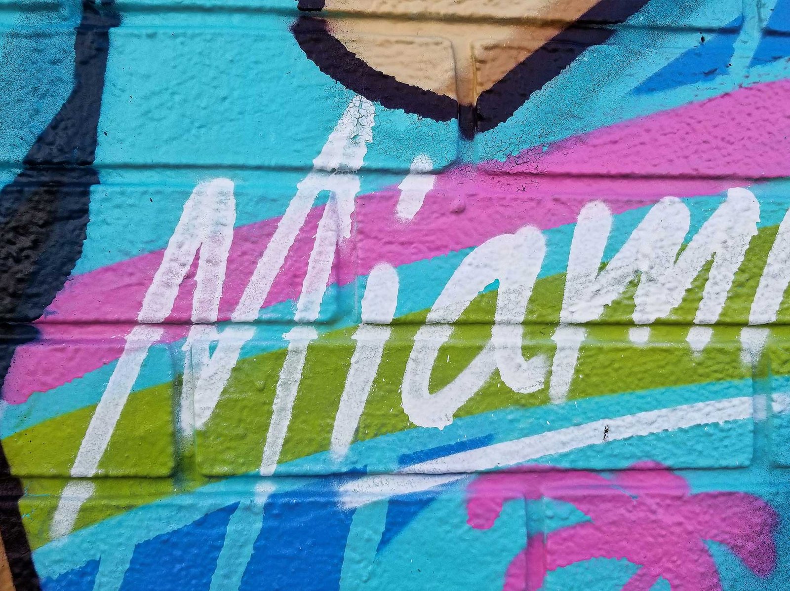 Wynwood street scene with painted warehouse facades