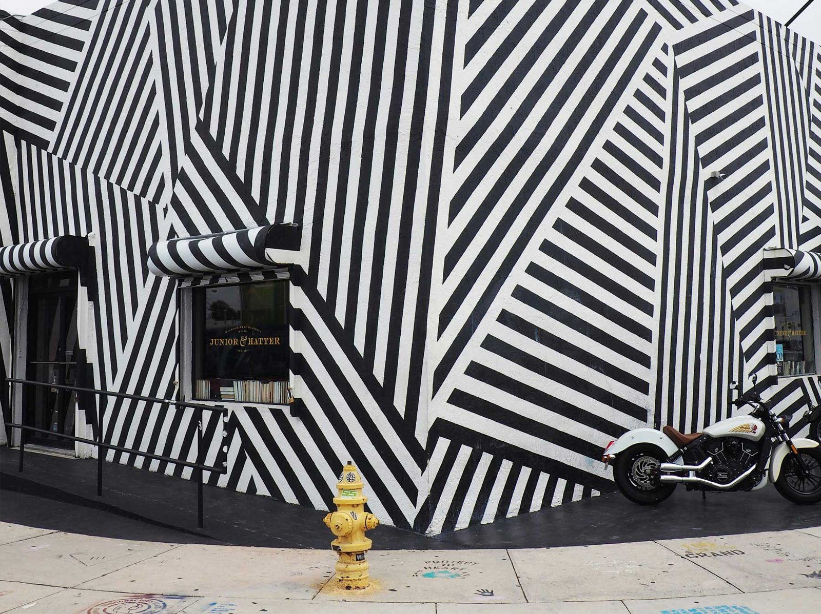 Pedestrians and painted walls in the Wynwood arts district