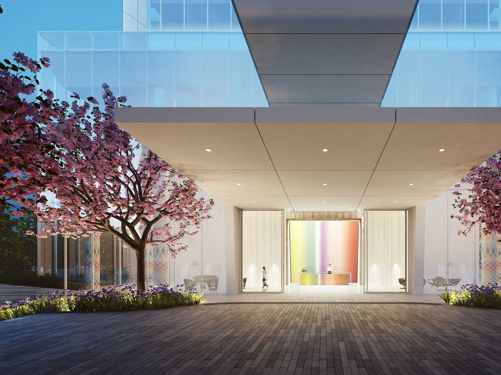 The lobby at Missoni Baia — developer rendering
