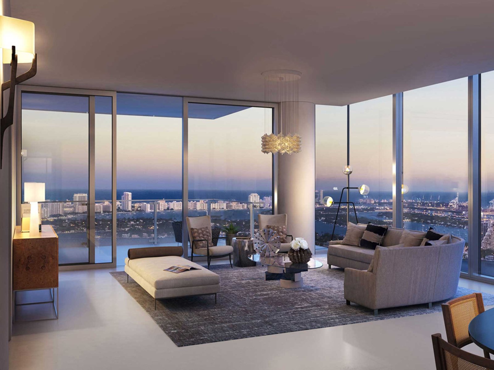 A residence living room at Missoni Baia — developer rendering