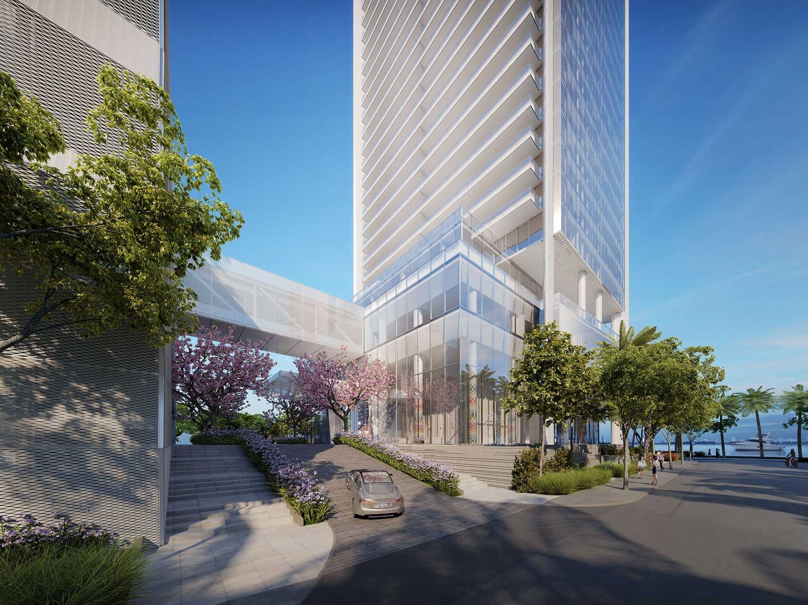 The landscaped base of Missoni Baia — developer rendering