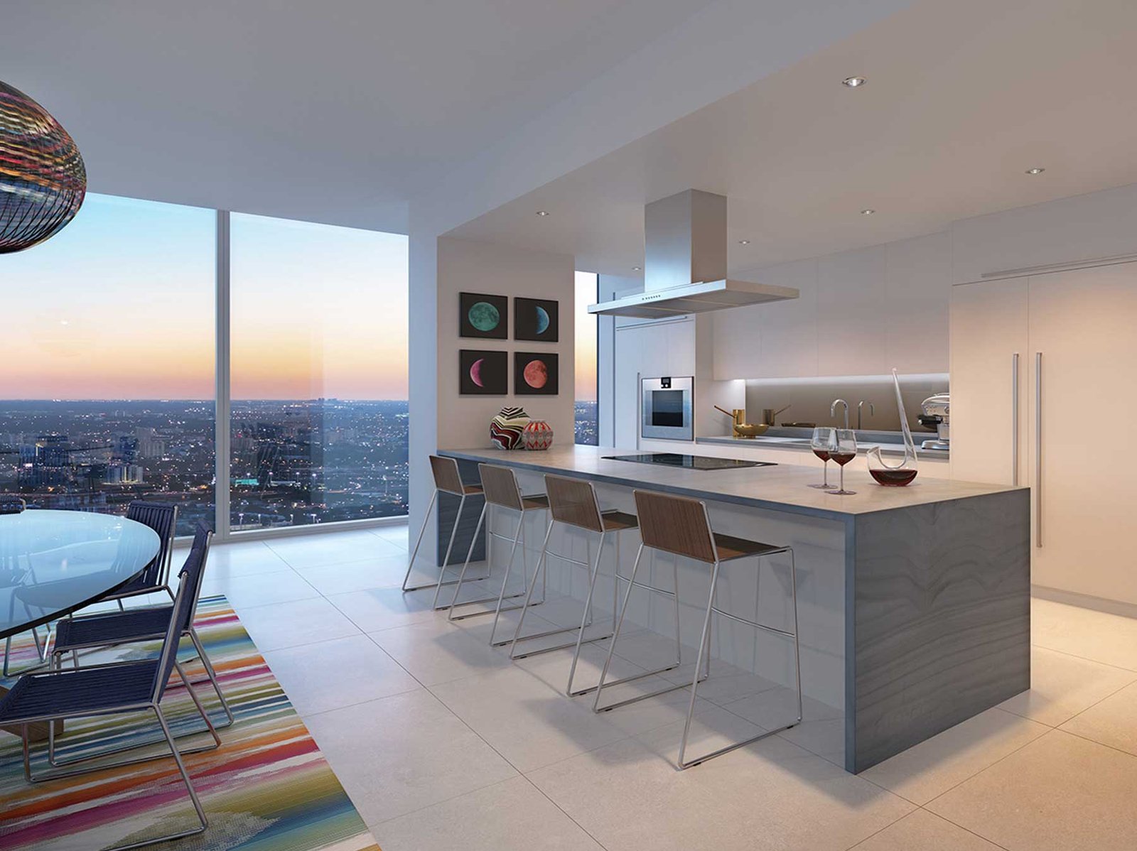 A residence kitchen at Missoni Baia — developer rendering