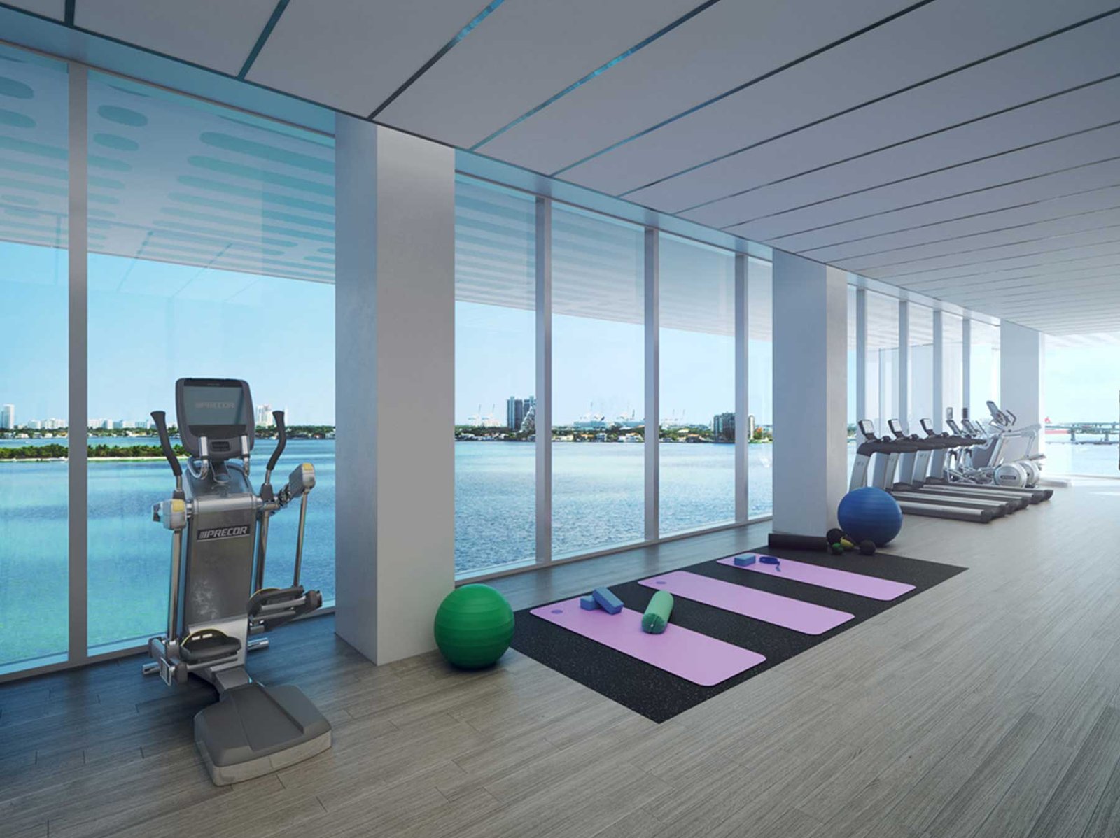 The fitness floor at Missoni Baia — developer rendering