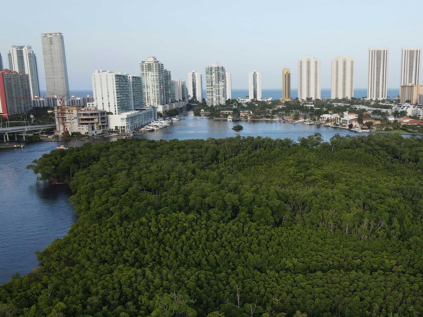 North Miami residential area and waterway