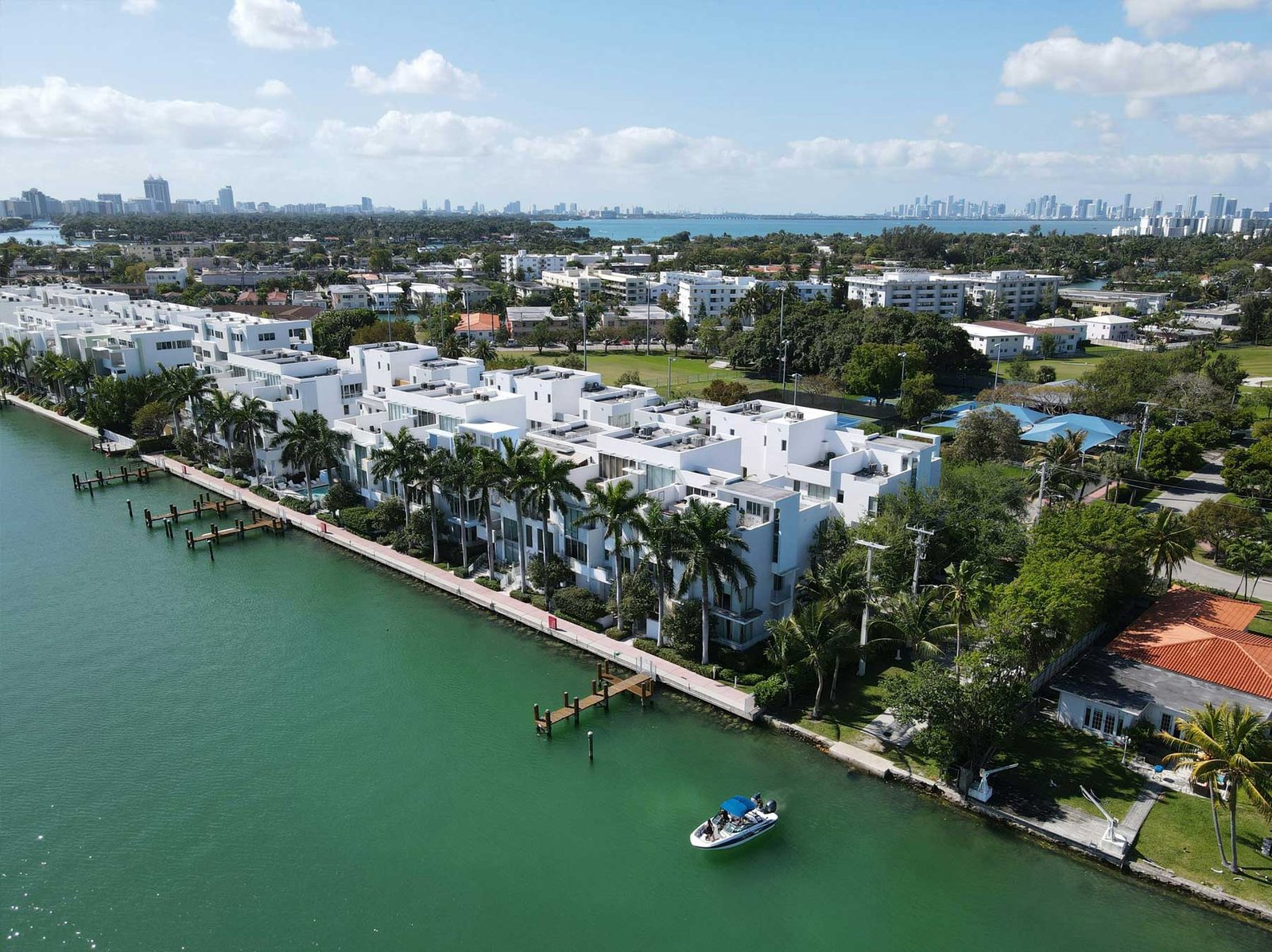 North Miami waterfront and skyline