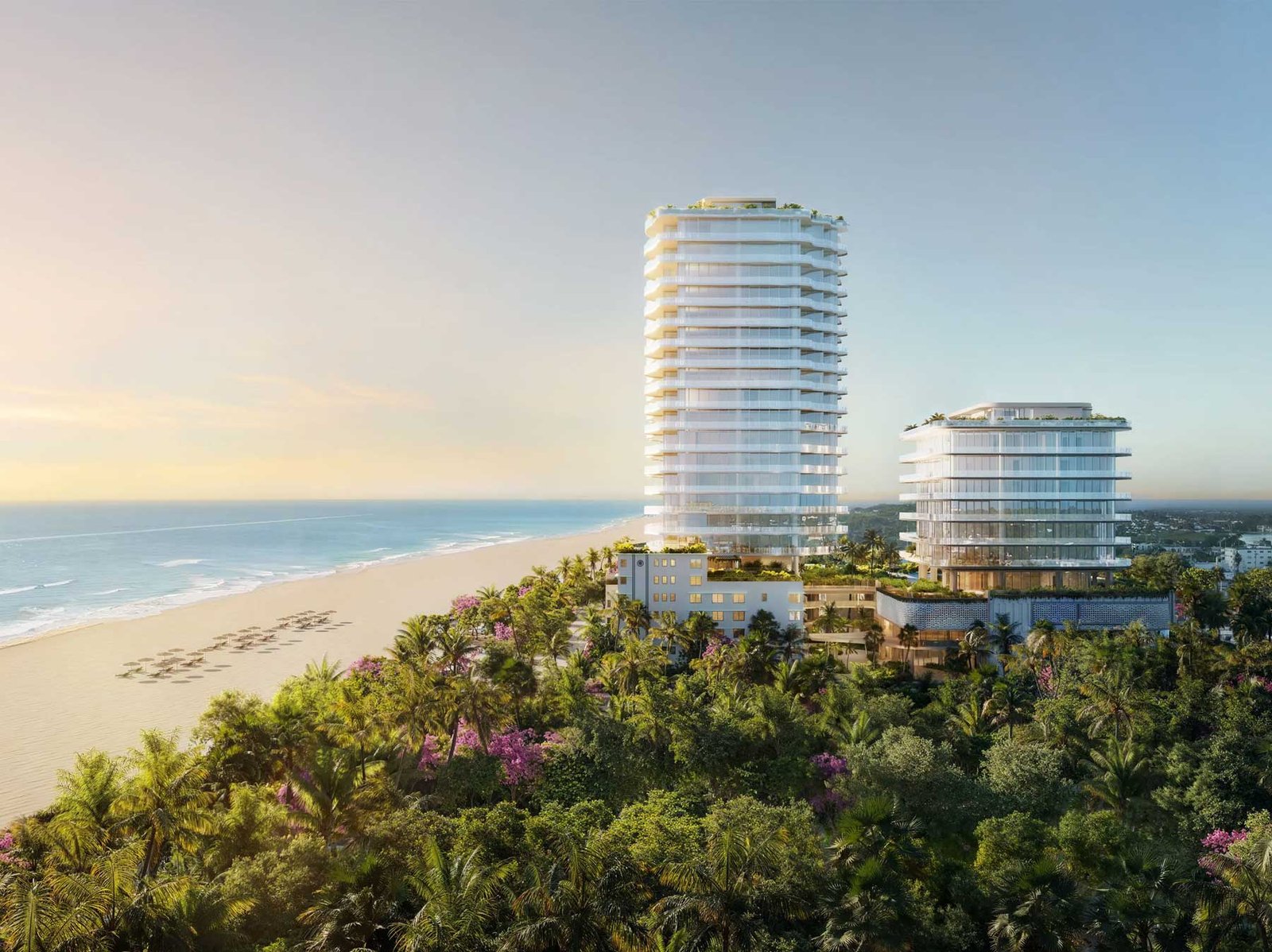Ocean Terrace Residences, Miami Beach — aerial over North Beach