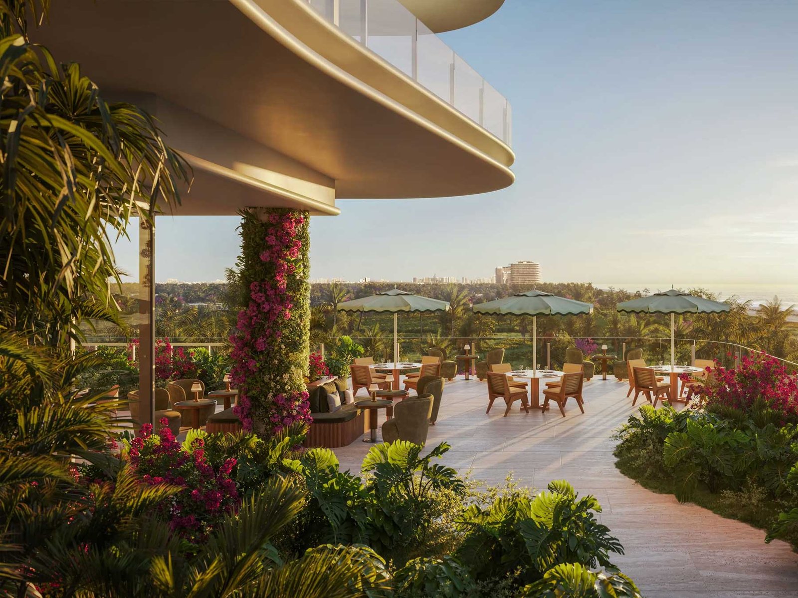 Ocean Terrace Residences, Miami Beach — tower and park