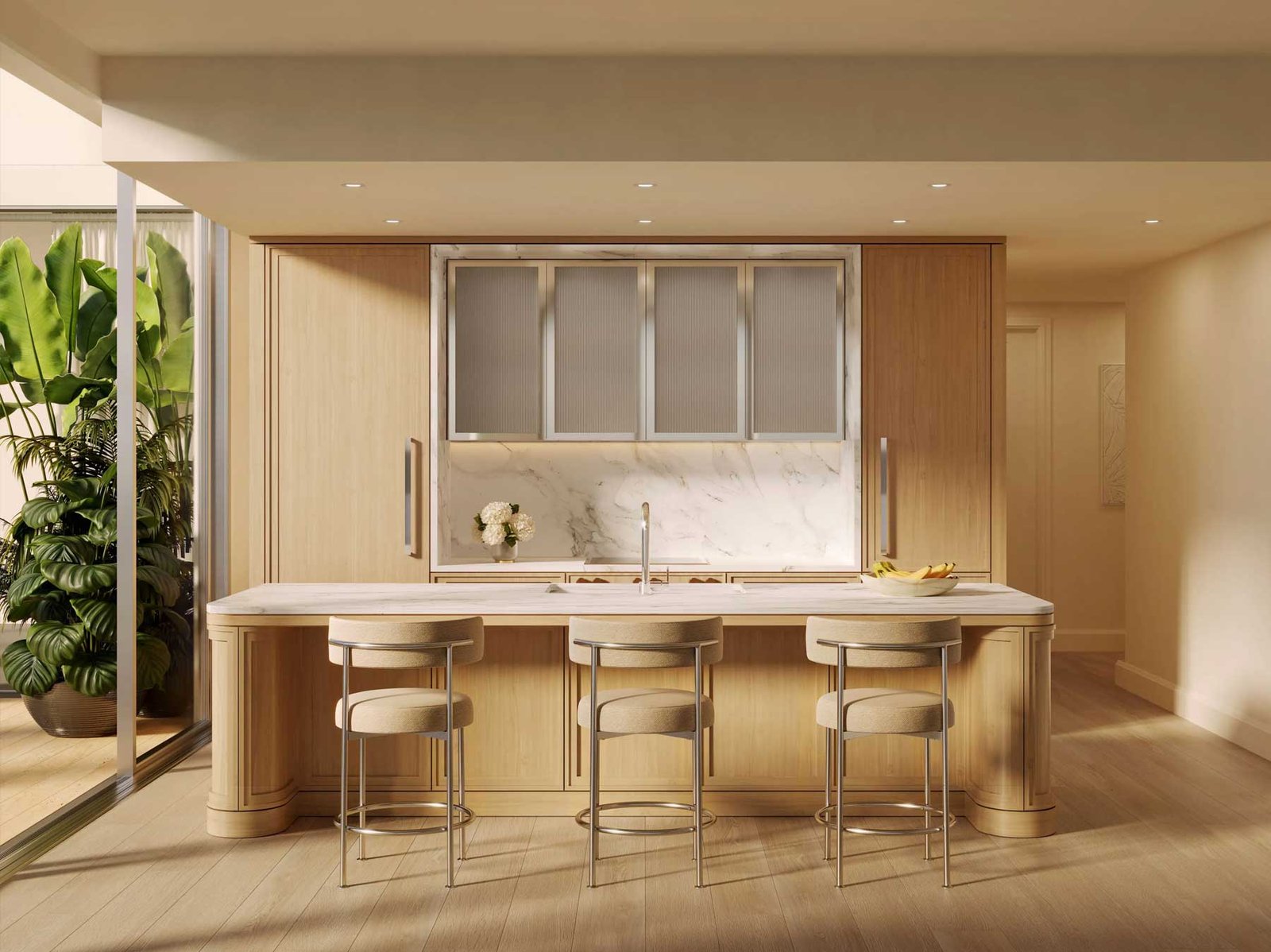 Ocean Terrace Residences, Miami Beach — living room with ocean outlook