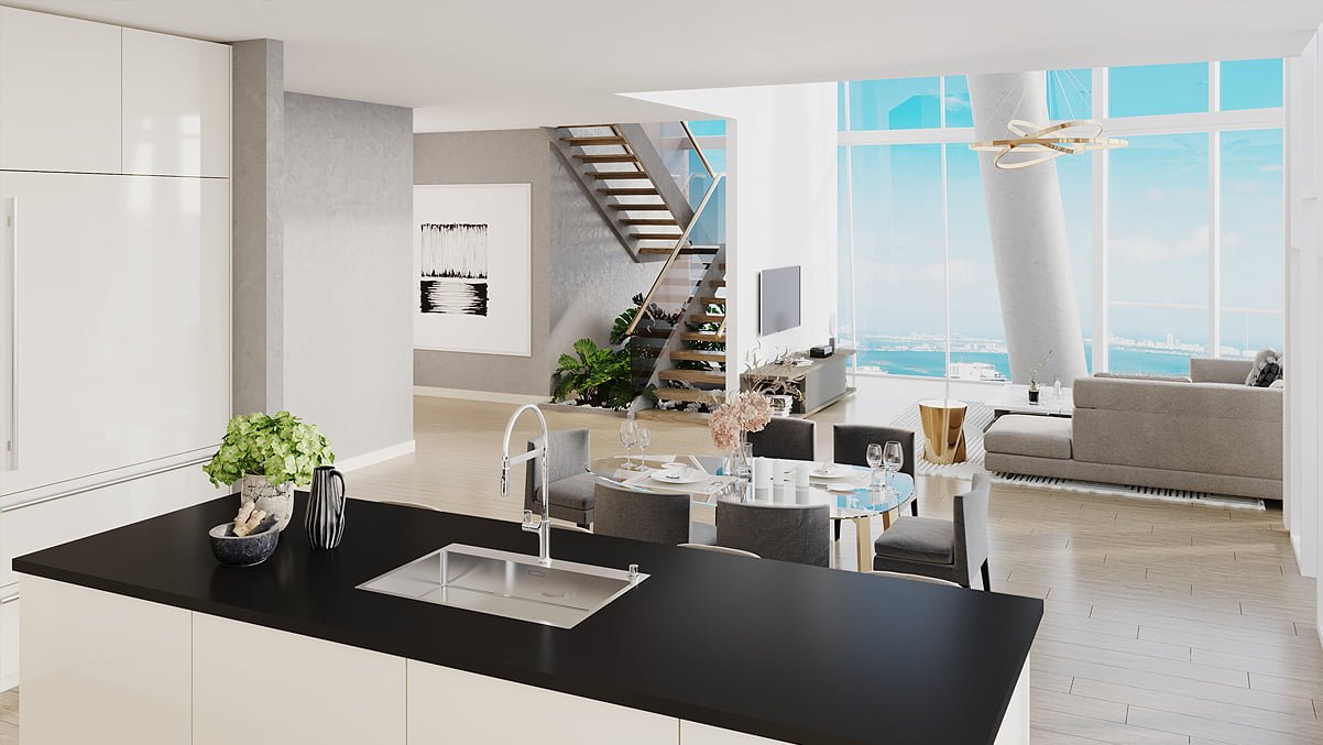 Residence kitchen at Okan Tower