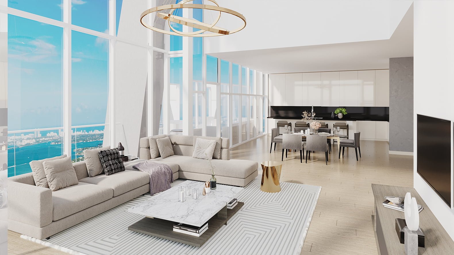 Residence living area at Okan Tower