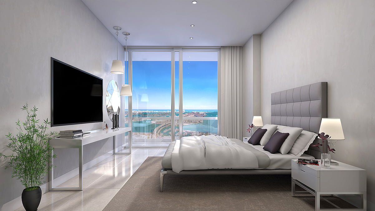 Residence master bedroom at Okan Tower