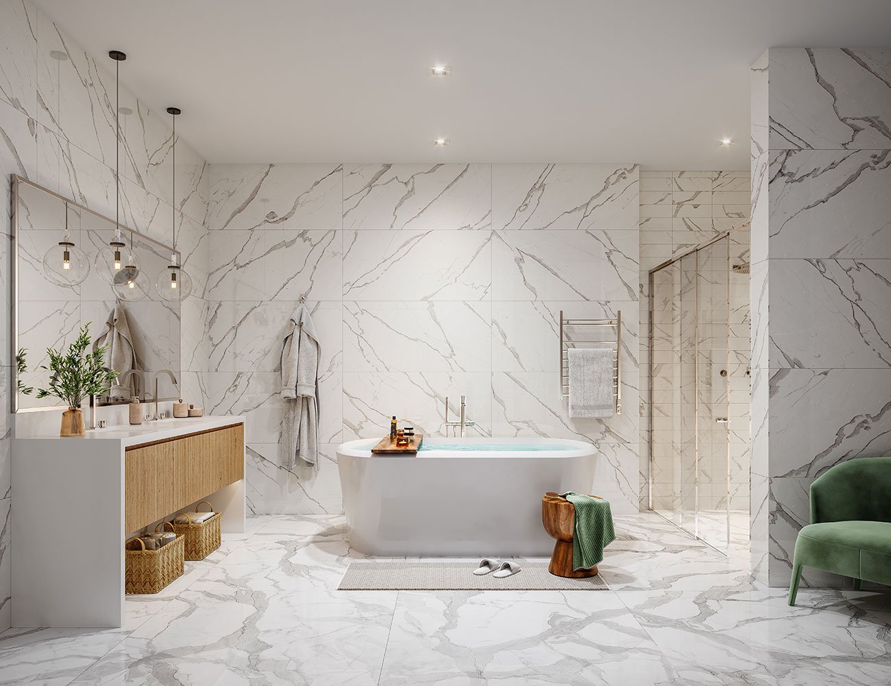 Sky residence bathroom at Okan Tower
