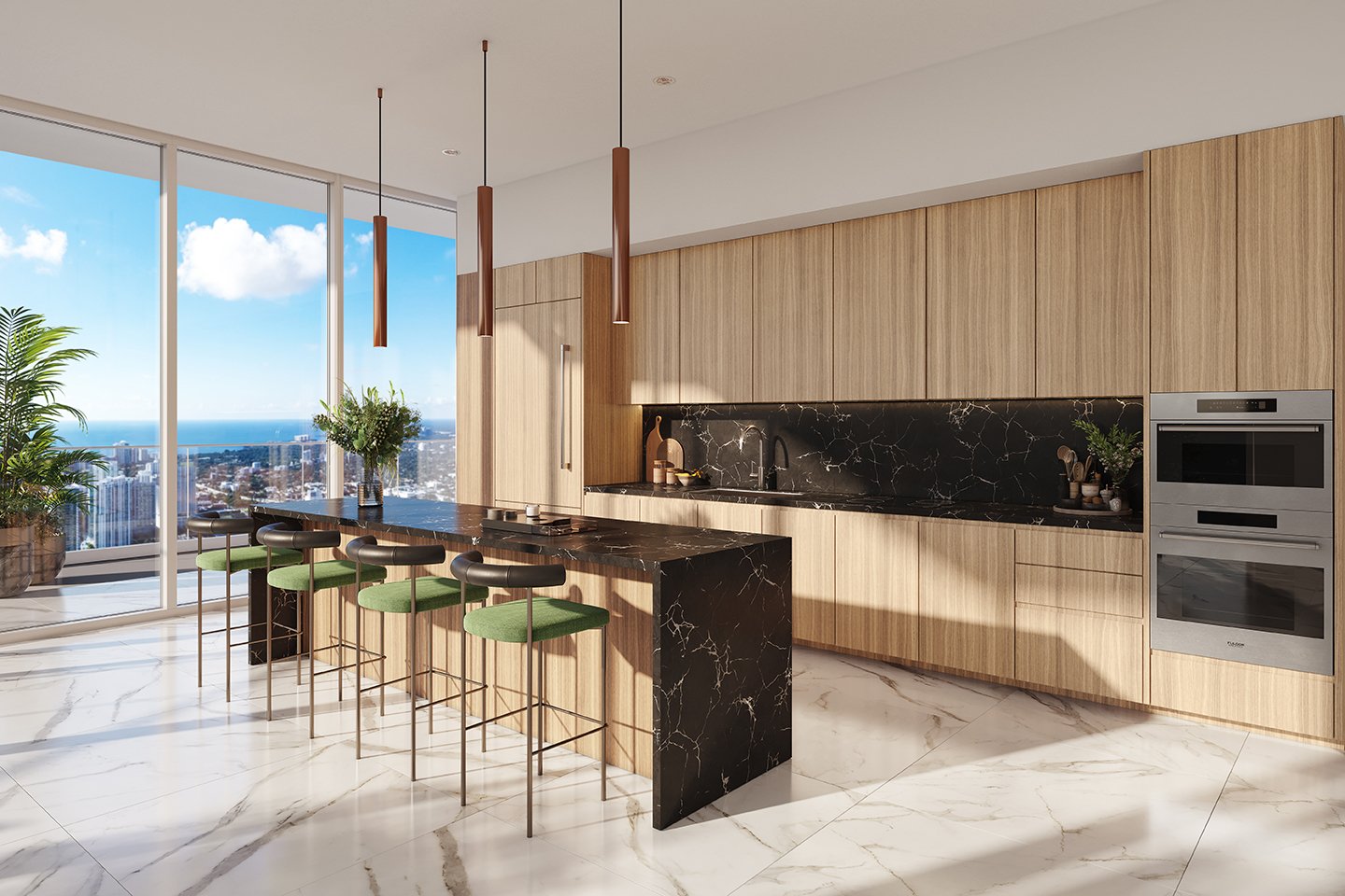 Sky residence kitchen at Okan Tower