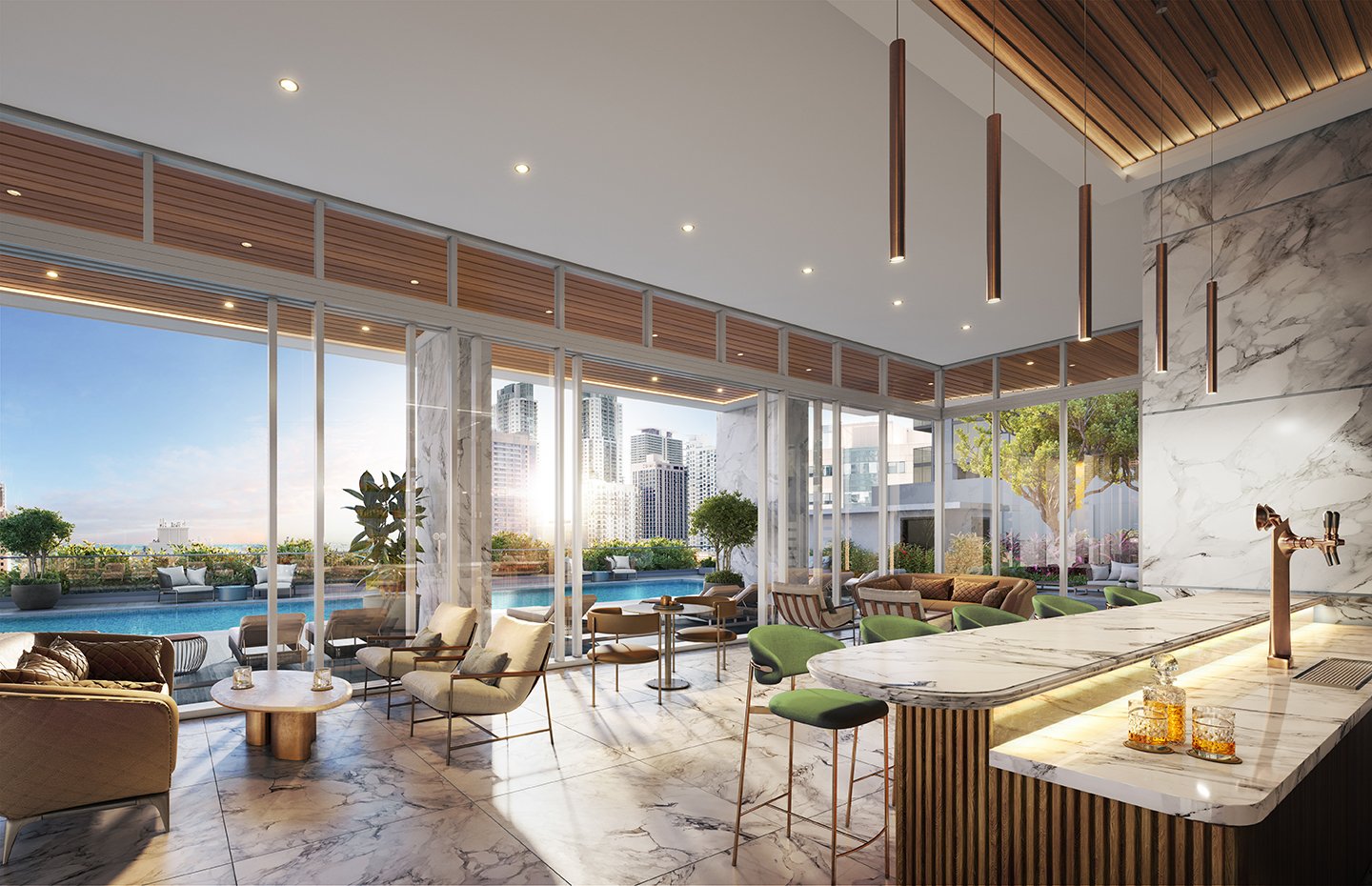 The club room at Okan Tower