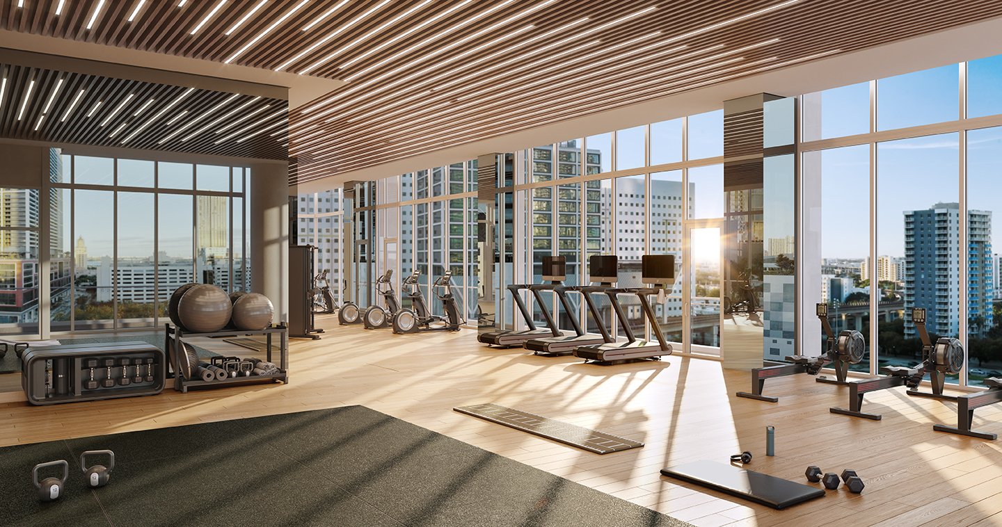 The fitness centre at Okan Tower