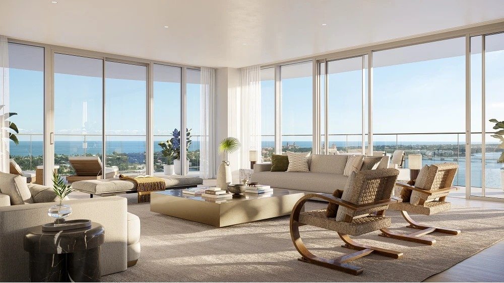 A residence living room at Olara Residences — developer rendering