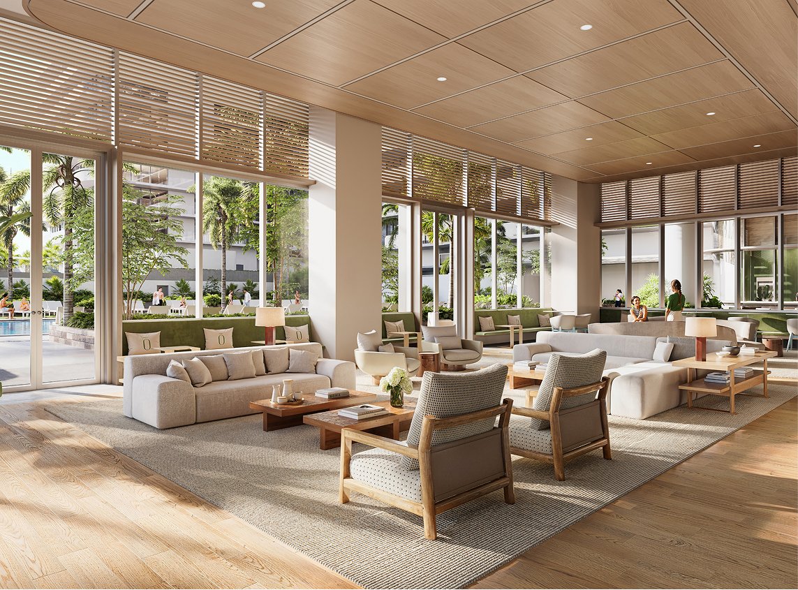 An amenity space at Olara Residences — developer rendering